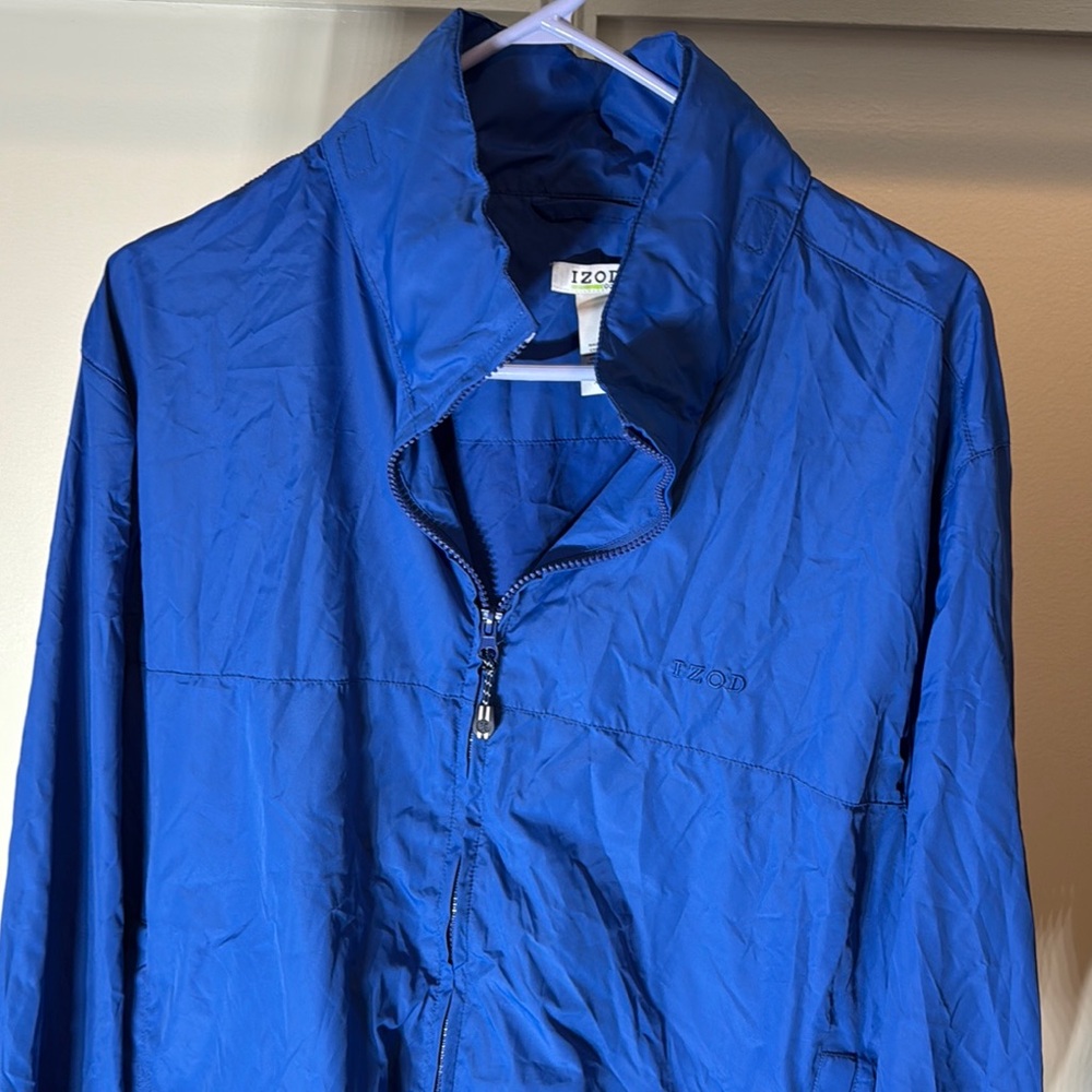 IZOD Men's Blue Jacket Packable Into Pocket XL Golf